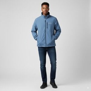 Columbia Mens XL Jacket‎ Full Zip Fleece Lined Lightweight Blue Outdoor Coat